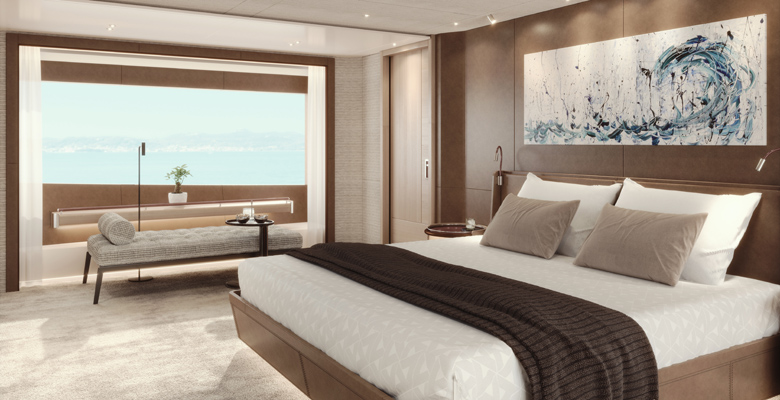 the Benetti Class 44M yacht master suite
