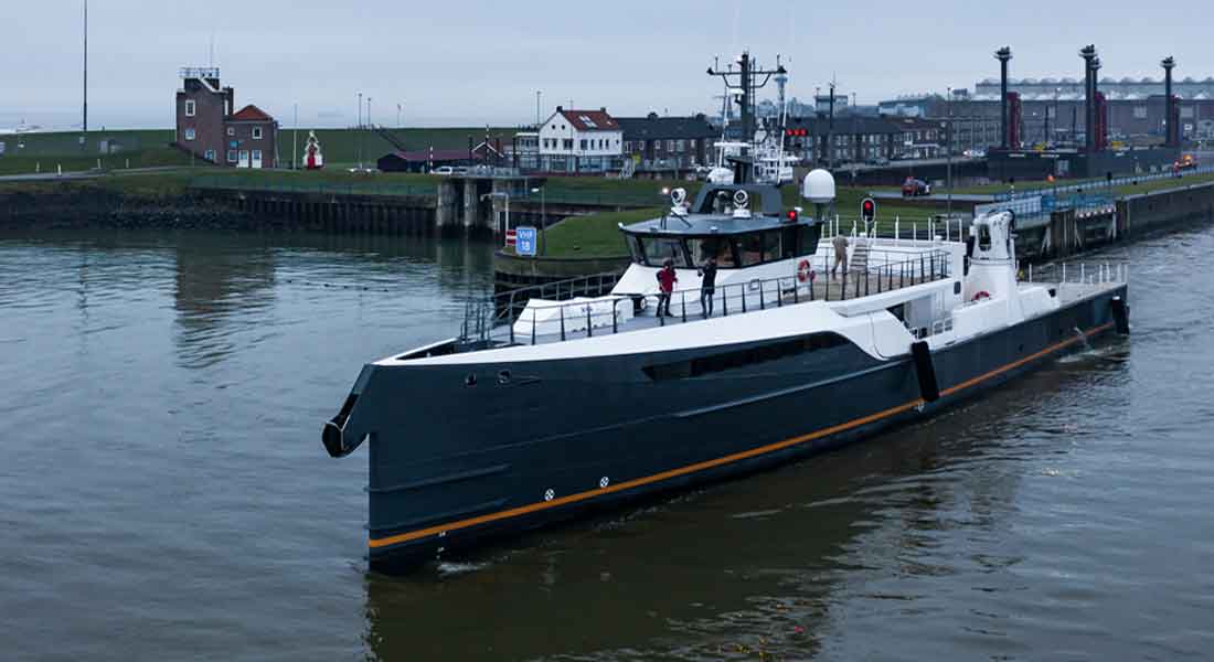 Damen Yachting launched the superyacht support vessel Gene Chaser to accompany Gene Machine