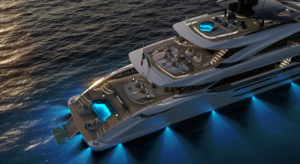 the ISA Gran Turismo 50 yacht aft view