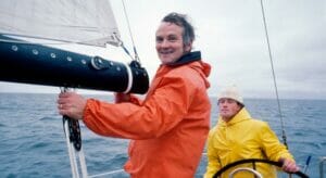 Jan-Eric Nyfelt, a co-founder of the Baltic Yachts superyacht yard, as a young sailor
