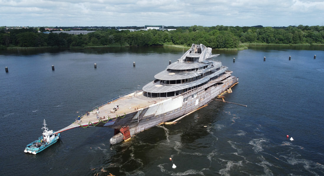 the Lurssen megayacht Project JAG had a technical launch in June 2021
