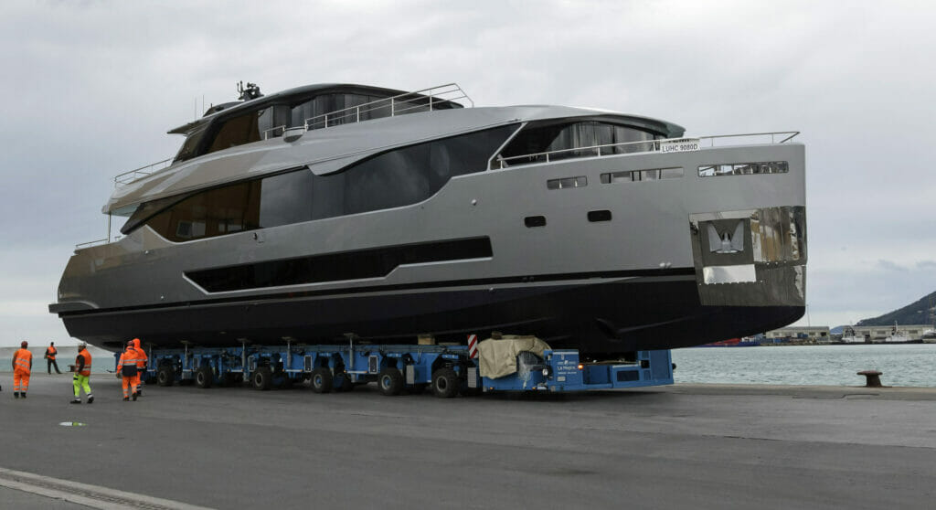 a Maiora 35 Exuma yacht launch in May 2023