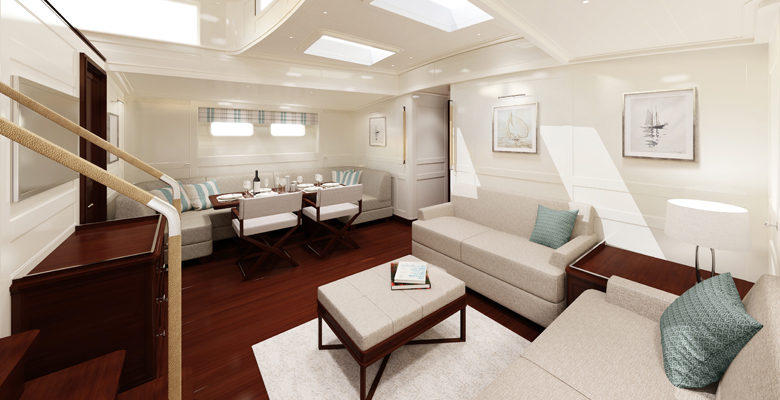 the yacht Project Ouzel saloon