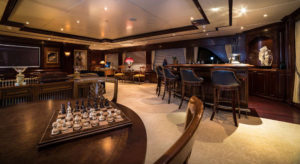 the skylounge aboard the yacht Mustique