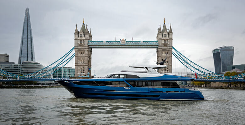 the Van der Valk yacht Blue Jeans in London